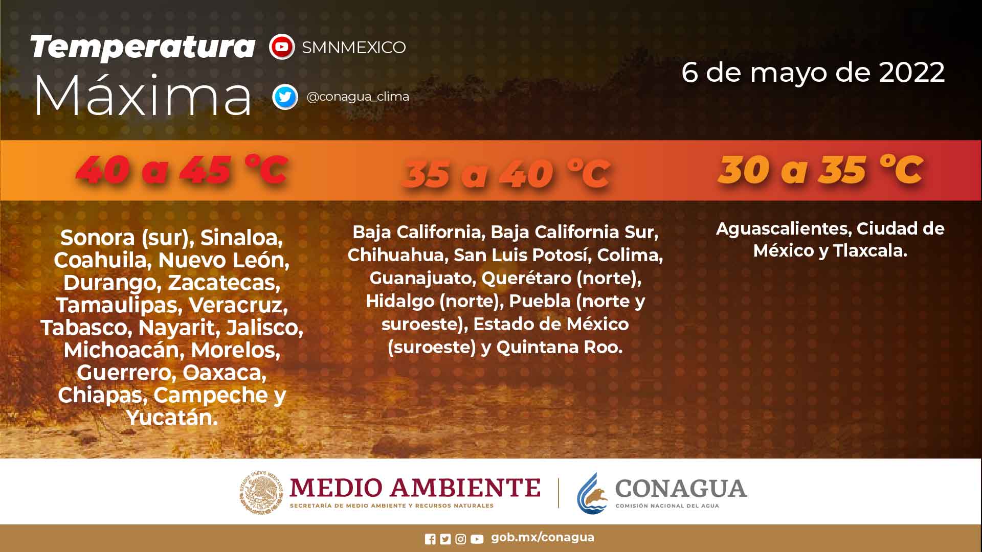 Continuará el calor en Tabasco, Yucatán y Oaxaca