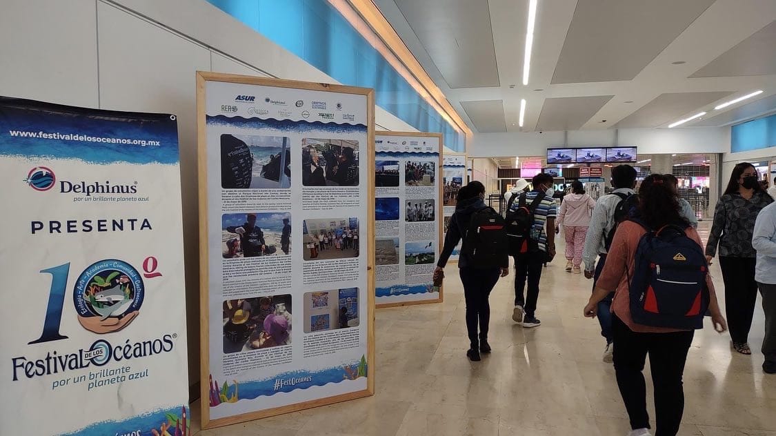 Exhibe aeropuerto de Cancún trabajos infantiles del Festival de los Océanos