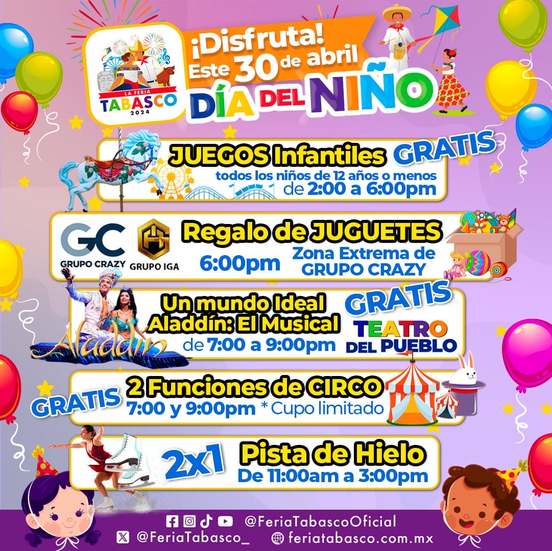 "¡Fiesta Inolvidable para los Pequeños en la Feria Tabasco 2024! Diversión, Regalos y Alegría"