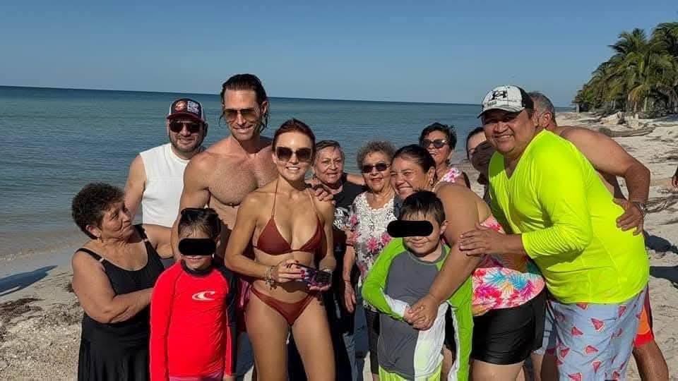 Sebastián Rulli y Angelique Boyer sorprenden a familias yucatecas en Telchac Puerto